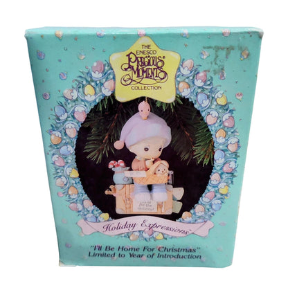1992 Holiday Expressions - "I'll Be Home for Christmas" Enesco Ornament (Precious Moments) 588628 Image2