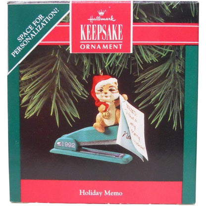 1992 Holiday Memo Hallmark Ornament (Chipmunk & Squirrel) QX5044
