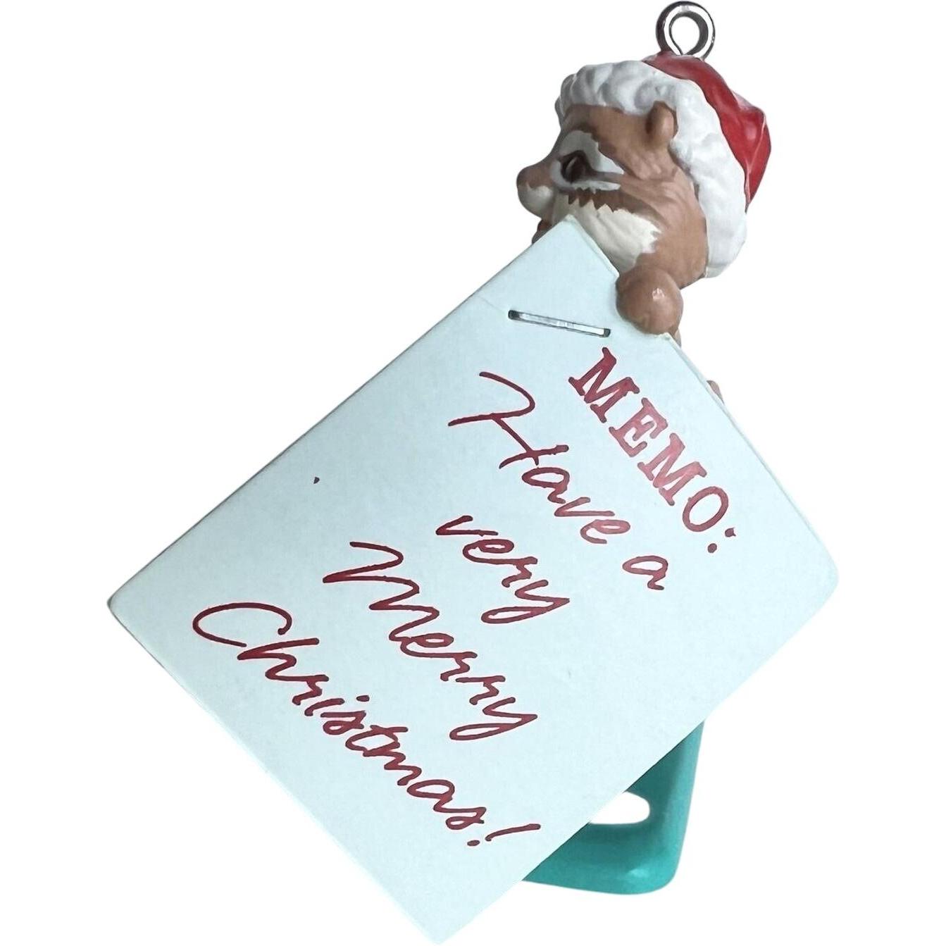 1992 Holiday Memo Hallmark Ornament (Chipmunk & Squirrel) QX5044