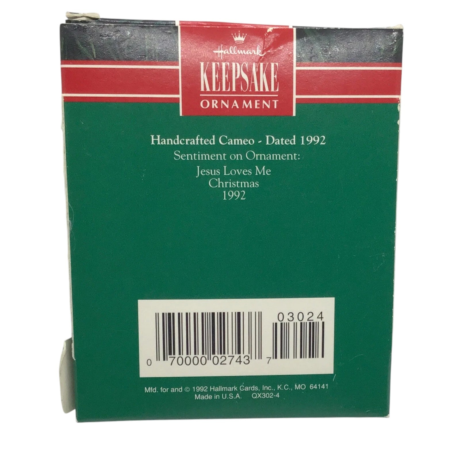 1992 Jesus Loves Me Hallmark Ornament (Religious) QX3024