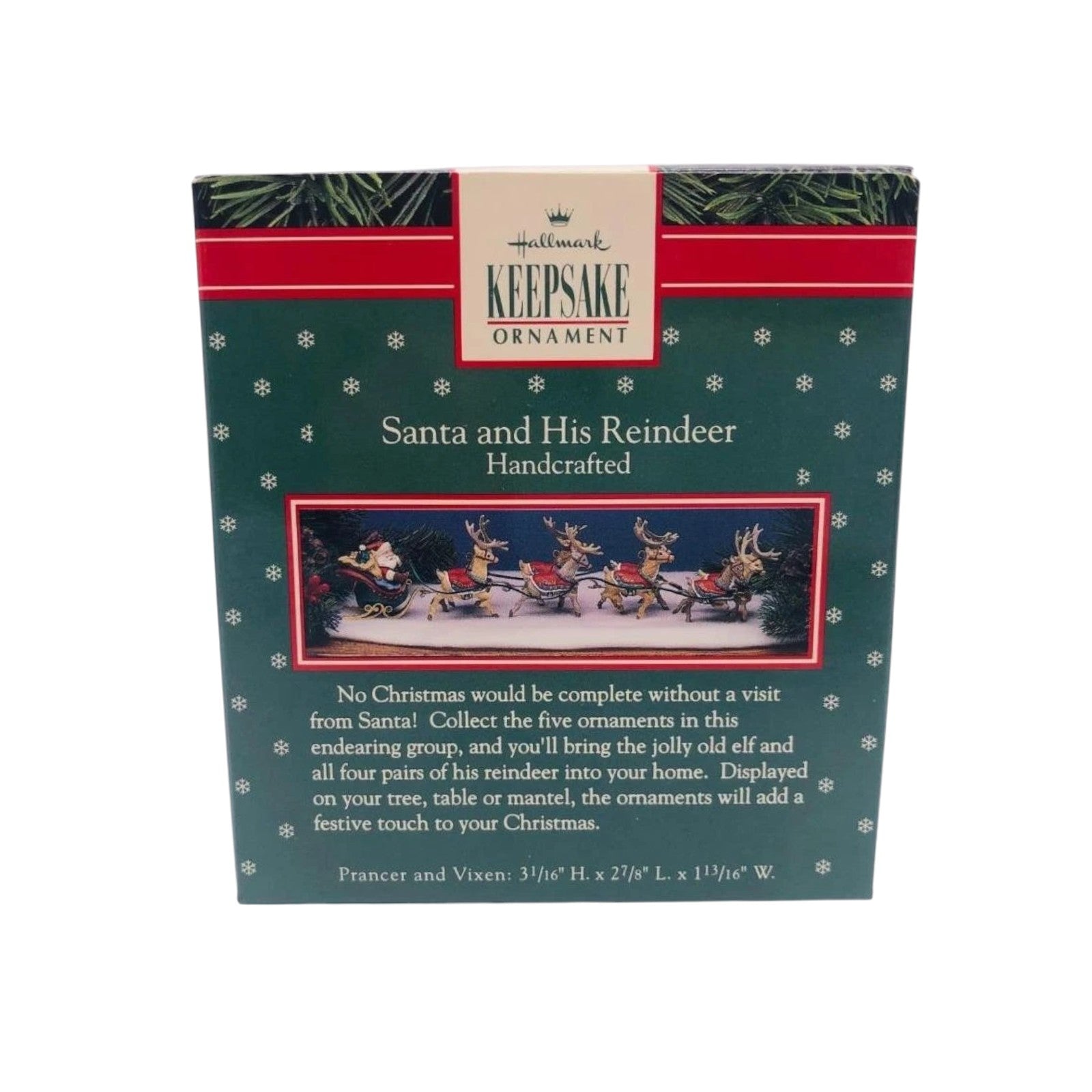 1992 Prancer & Vixen Hallmark Ornament (Santa and His Reindeer) XPR9736 Image4