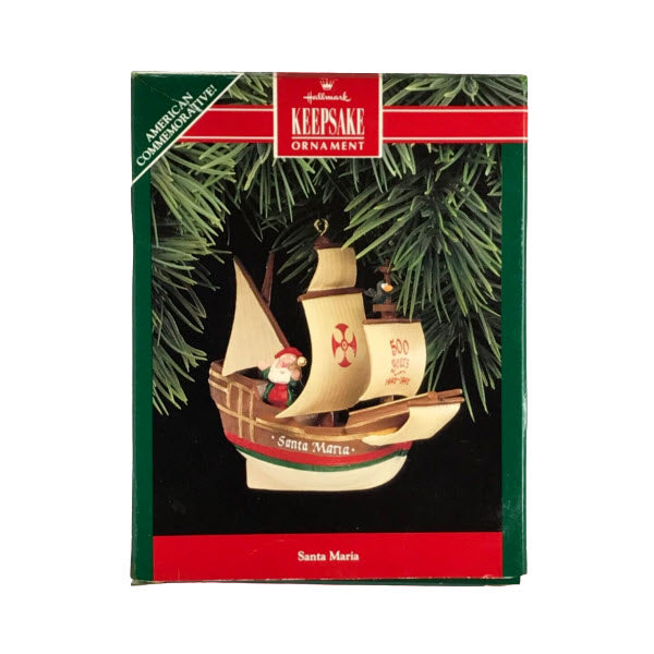 1992 Santa Maria Hallmark Ornament (Boat) QX5074