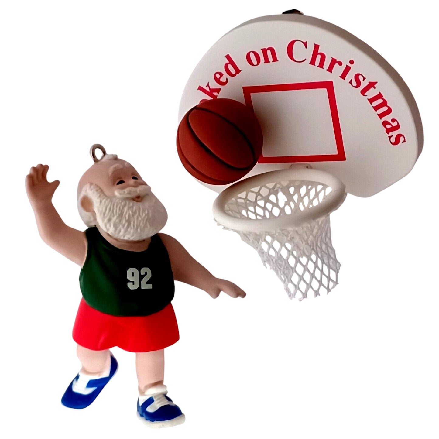 1992 Santa's Hook Shot Hallmark Ornament (Basketball) QX5434