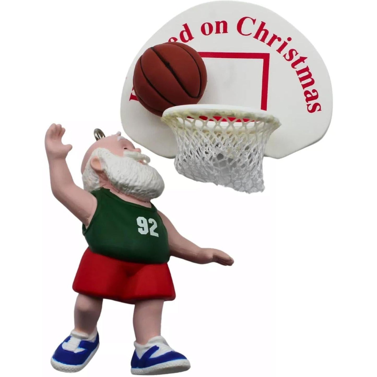1992 Santa's Hook Shot Hallmark Ornament (Basketball) QX5434