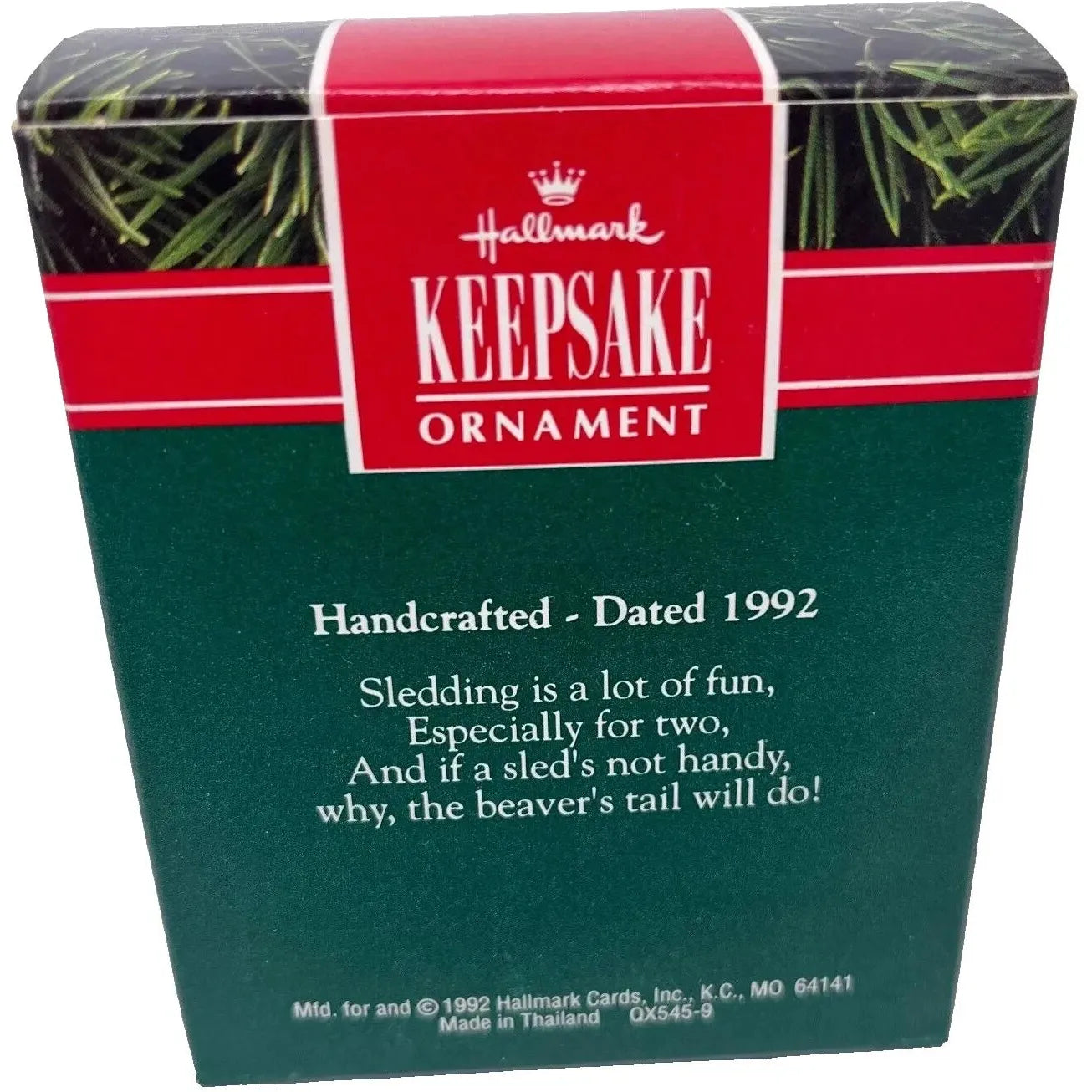 1992 Toboggan Tail Hallmark Ornament (Animal) QX5459