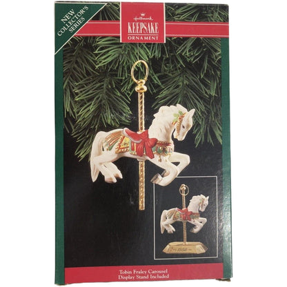1992 White Hallmark Ornament (Tobin Fraley Carousel Horse) QX4891