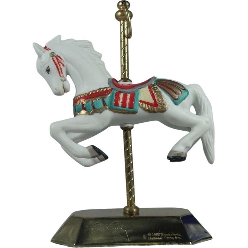 1992 White Hallmark Ornament (Tobin Fraley Carousel Horse) QX4891