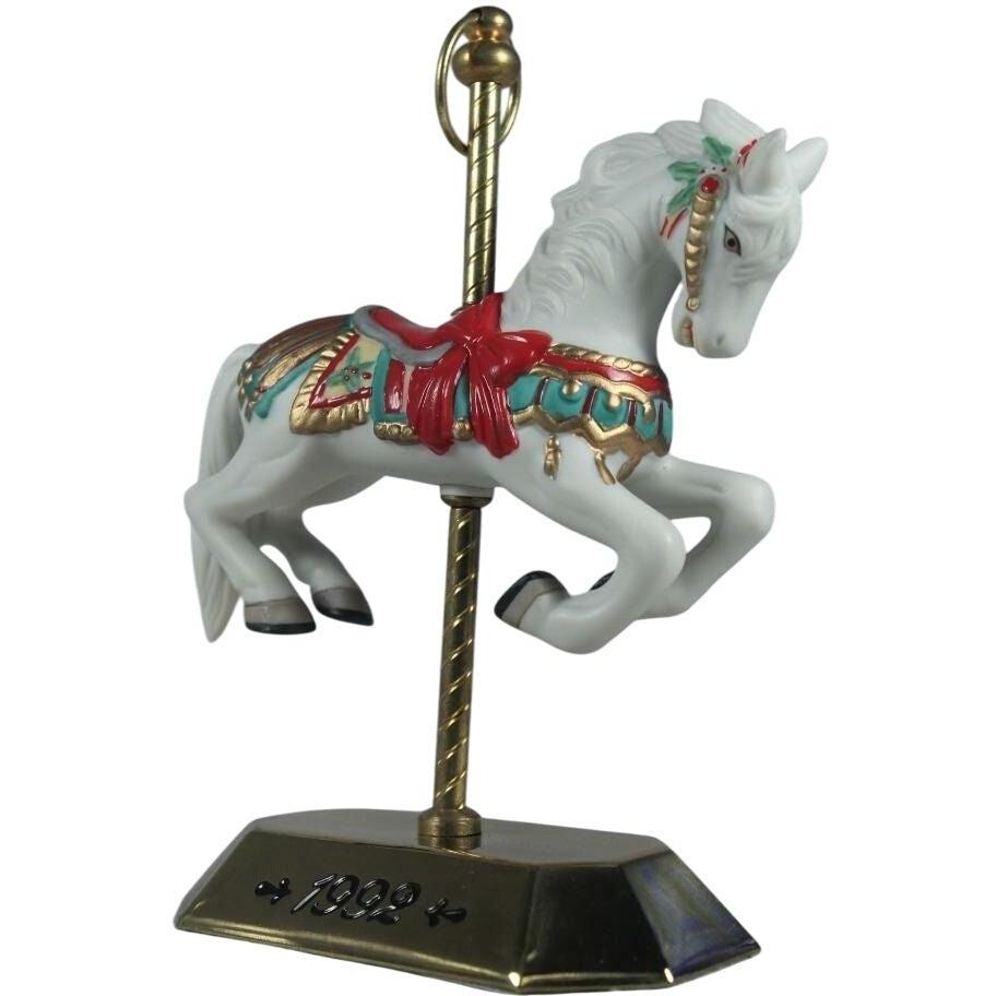 1992 White Hallmark Ornament (Tobin Fraley Carousel Horse) QX4891