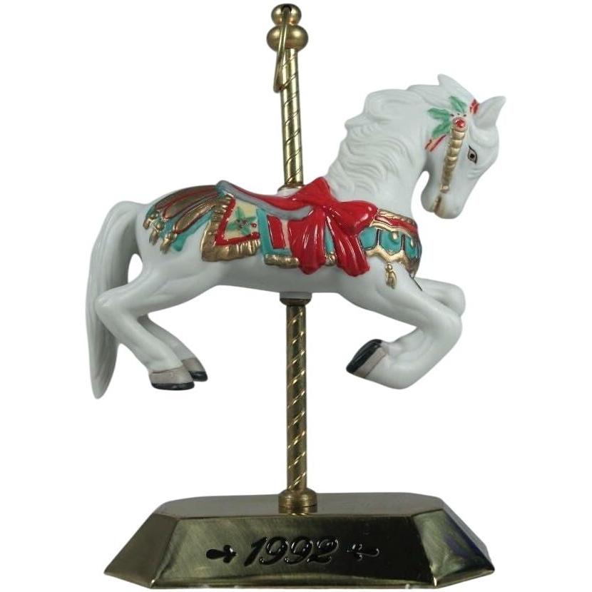 1992 White Hallmark Ornament (Tobin Fraley Carousel Horse) QX4891