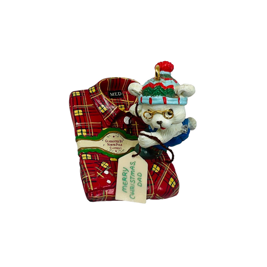 1992 Wrappin' Up Warm Wishes Enesco Ornament (Mouse) 593141 Image1