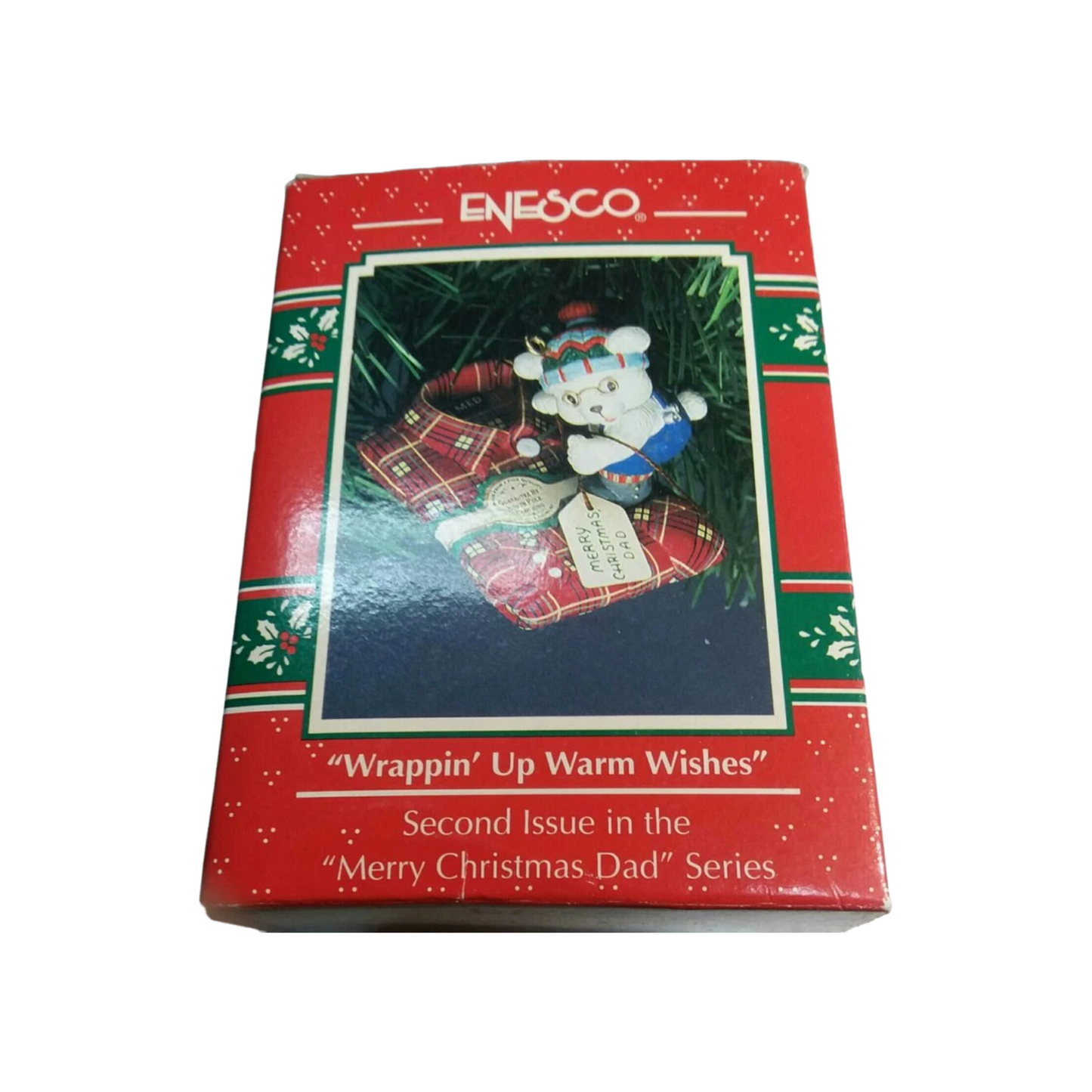 1992 Wrappin' Up Warm Wishes Enesco Ornament (Mouse) 593141 Image2