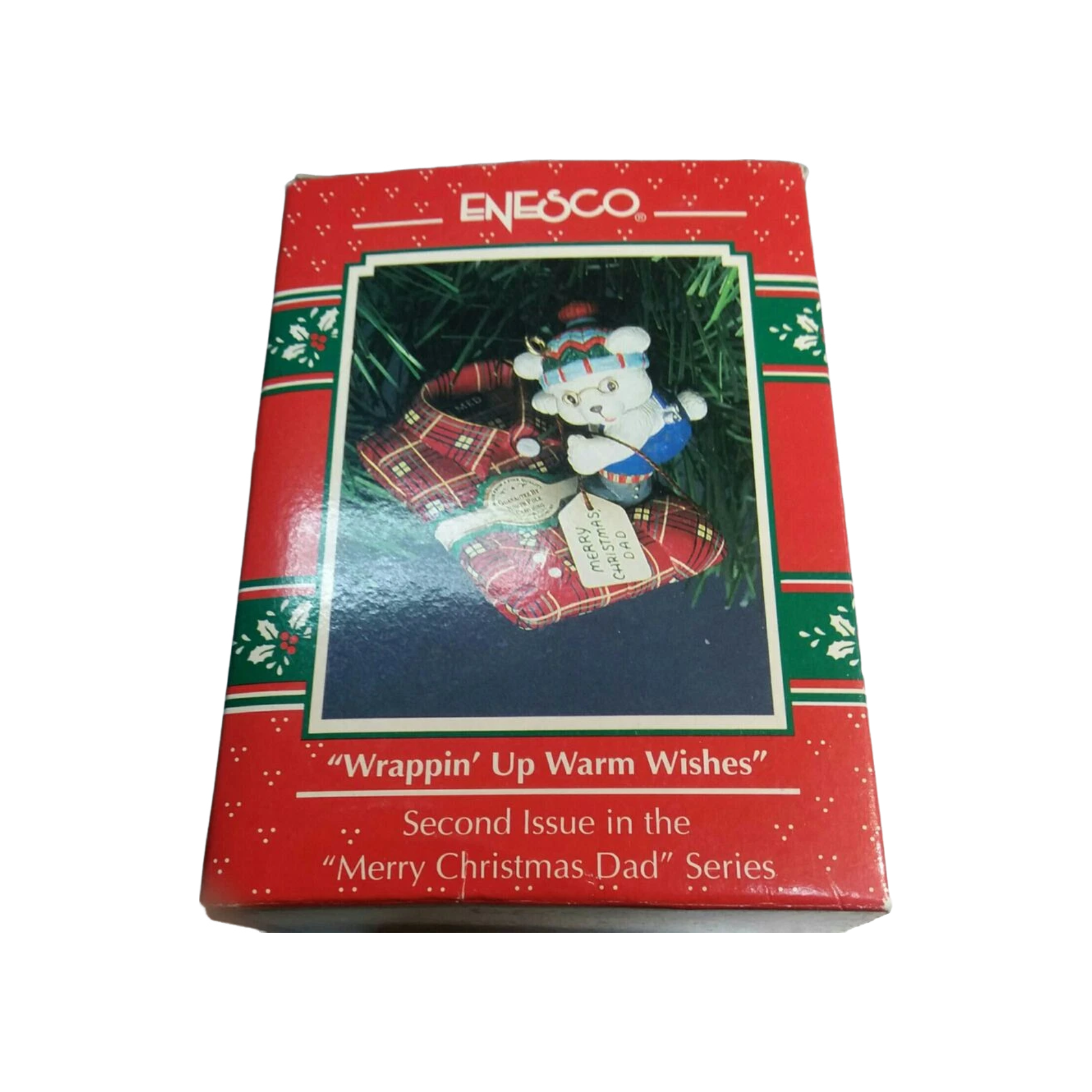1992 Wrappin' Up Warm Wishes Enesco Ornament (Mouse) 593141 Image2
