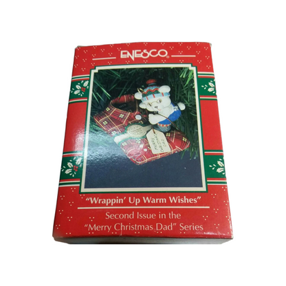 1992 Wrappin' Up Warm Wishes Enesco Ornament (Mouse) 593141 Image2