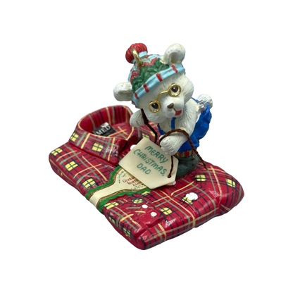 1992 Wrappin' Up Warm Wishes Enesco Ornament (Mouse) 593141 Image3