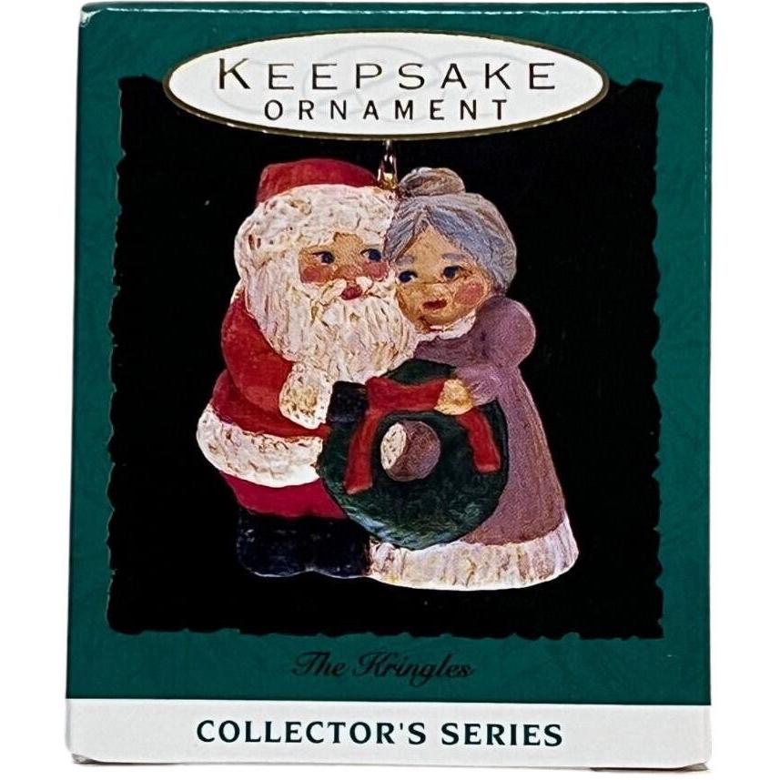1993 Mr. & Mrs. Kringle Holding Wreath Hallmark Ornament (The Kringles) QXM5135