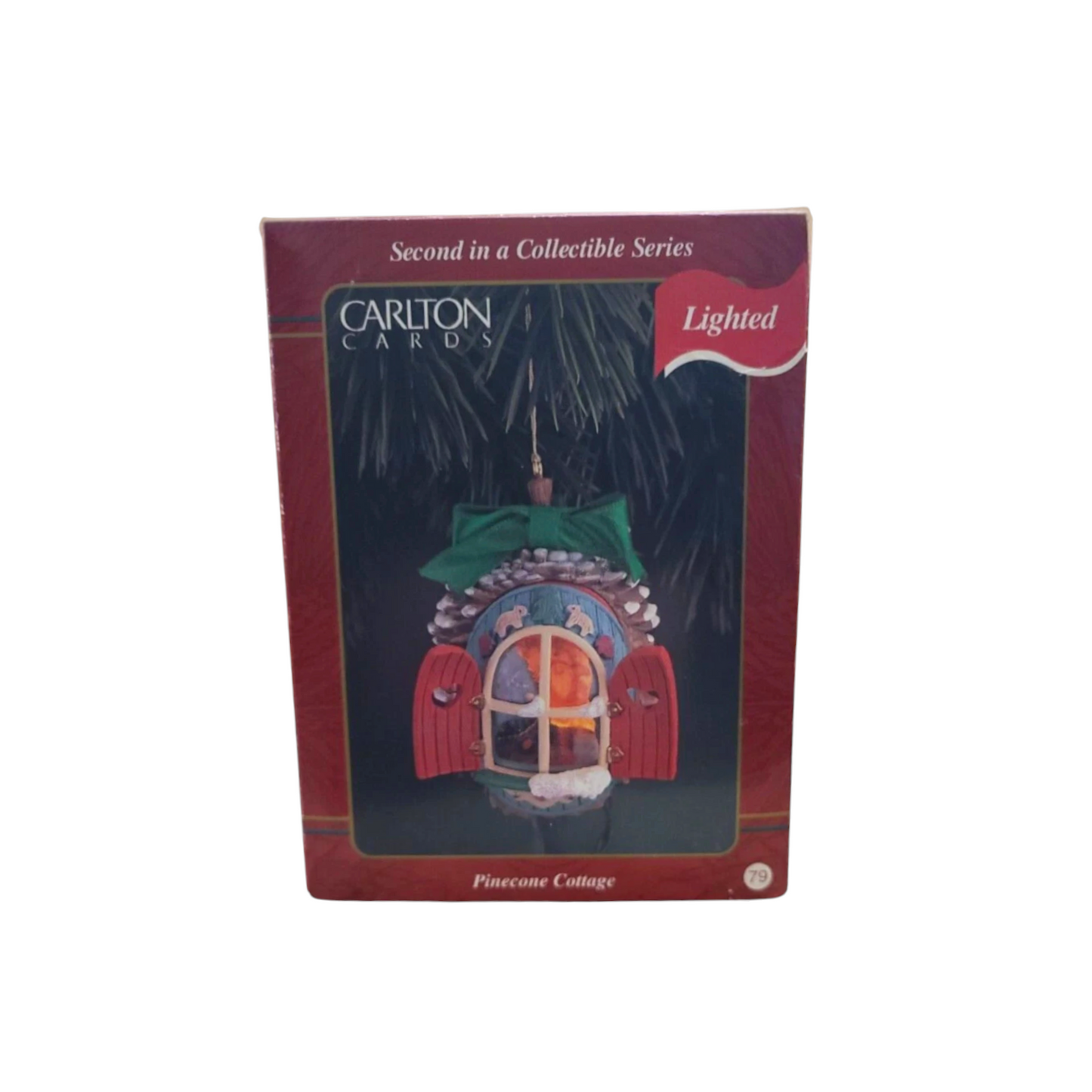 1993 Pinecone Cottage Carlton Cards Ornaments (Christmas Window) ORN-002M