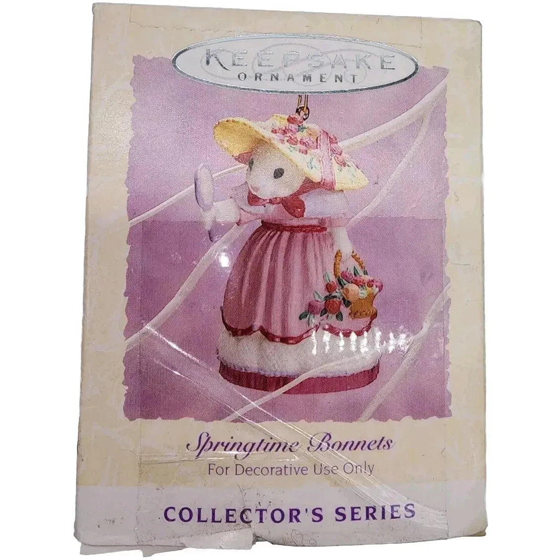 1993 Pink Dress Hallmark Ornament (Springtime Bonnets) QEO8096