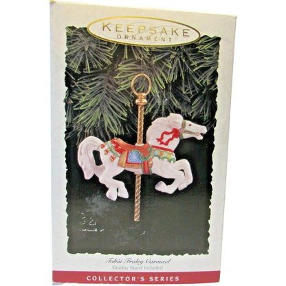 1993 White Hallmark Ornament (Tobin Fraley Carousel Horse) QX5502