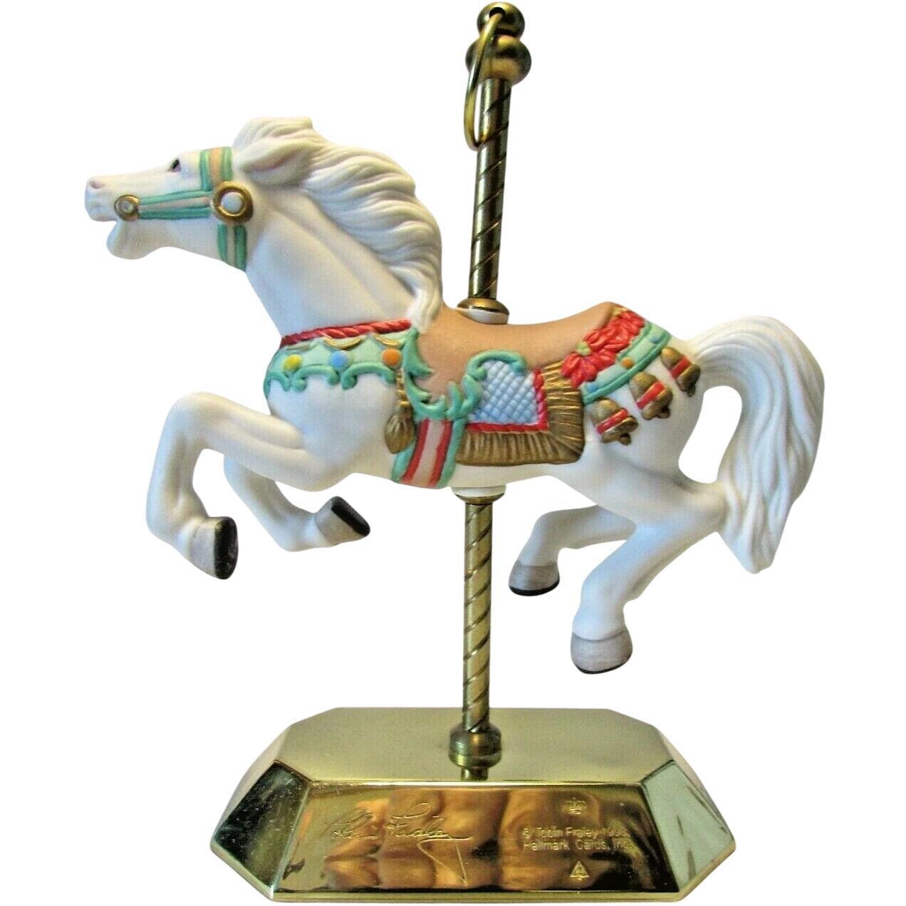 1993 White Hallmark Ornament (Tobin Fraley Carousel Horse) QX5502