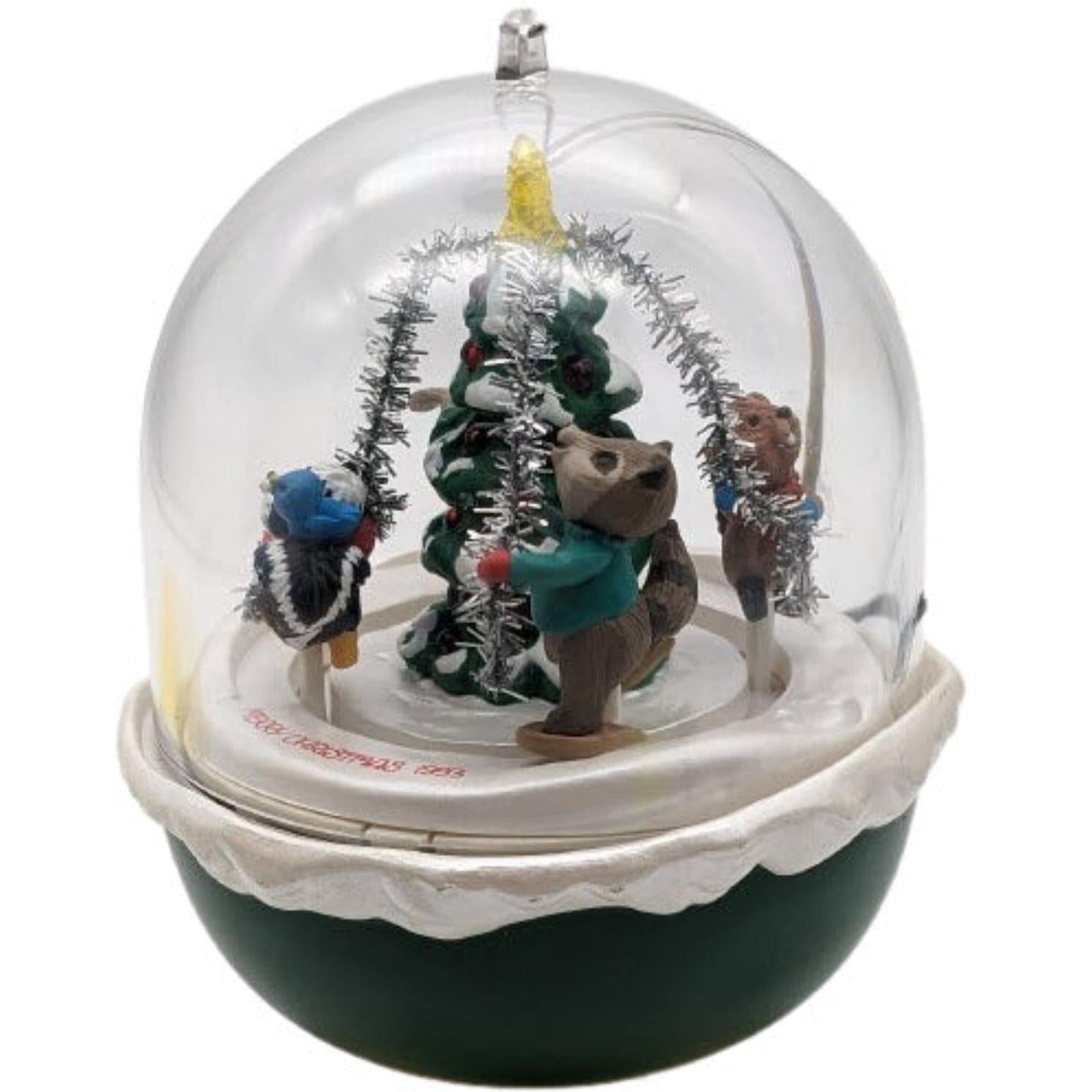 1993 Animal Decorating Christmas Tree Hallmark Ornament (Forest Trolics) QLX7165