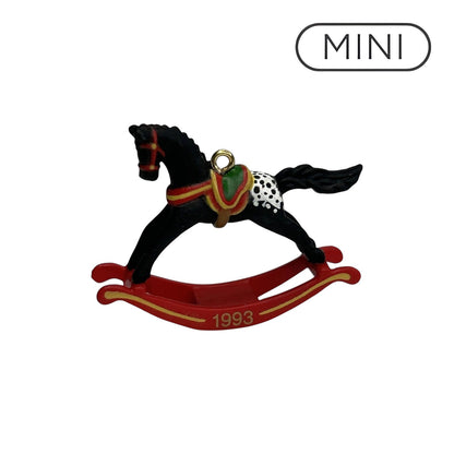 1993 Appaloosa Black with Red Rocker Hallmark Ornament (Miniature Rocking Horse) QXM5112 Image1