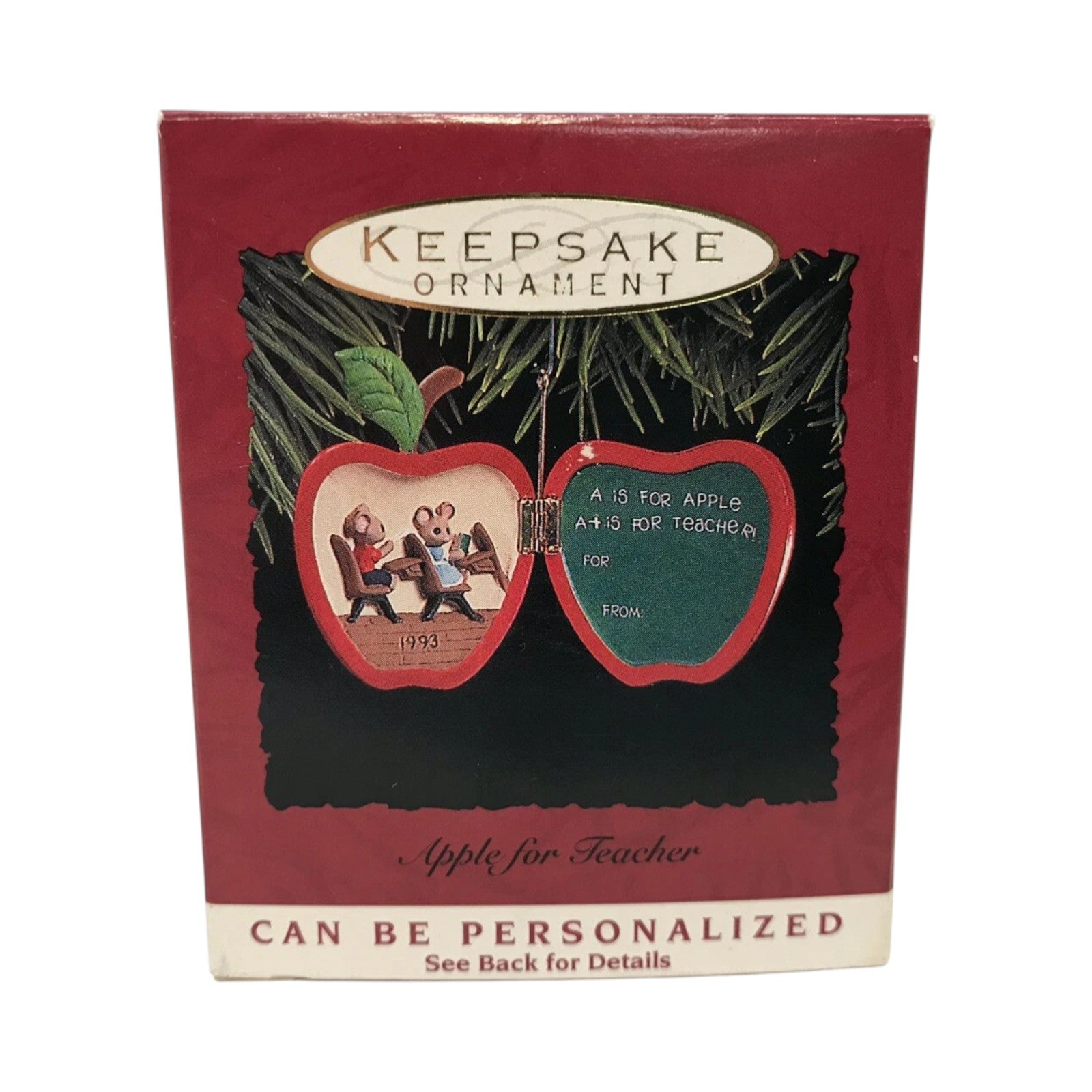 1993 Apple for Teacher Hallmark Ornament (Teacher) QX5902 Image2