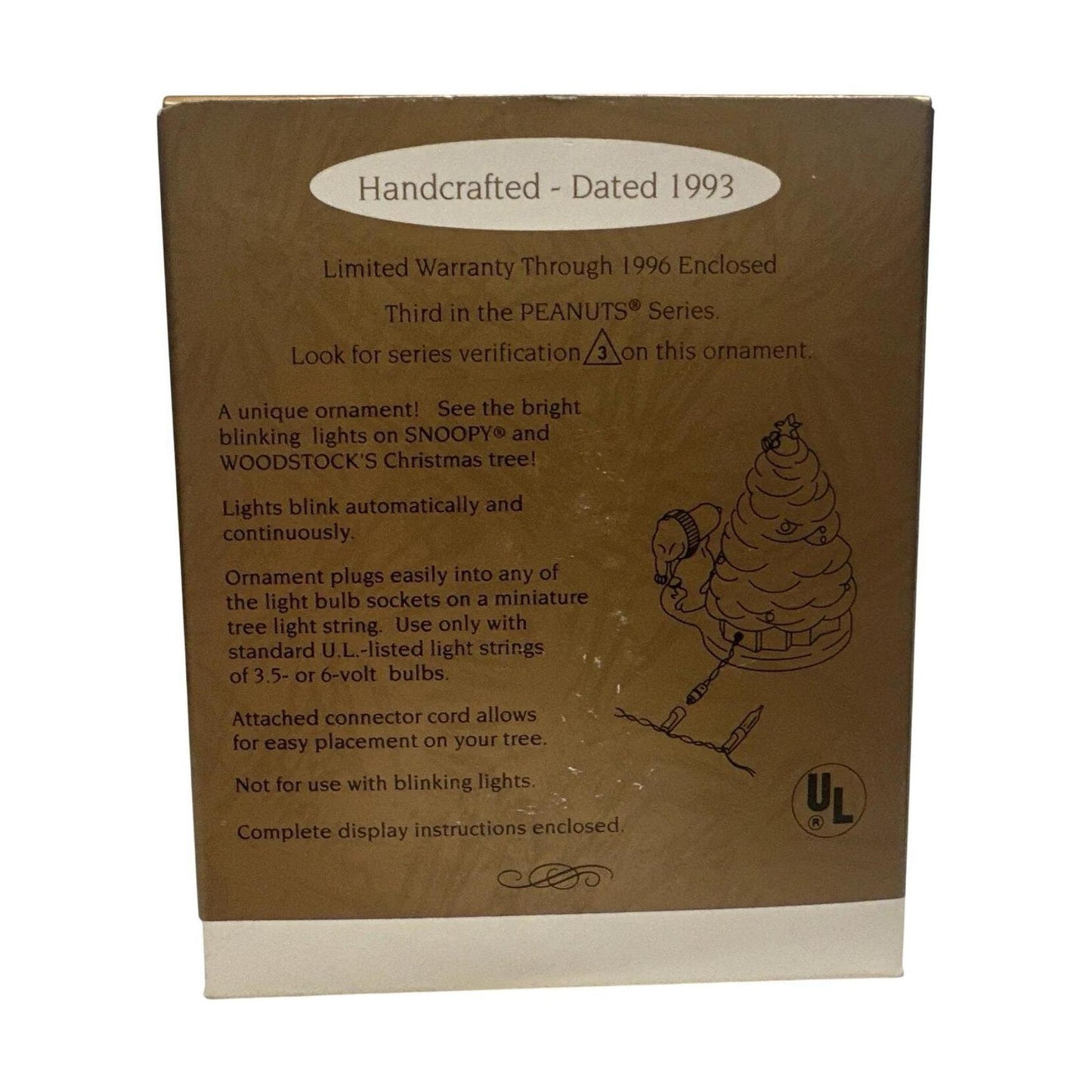 1993 Blinking Lights Hallmark Ornament (Peanuts) QLX7155 Image7