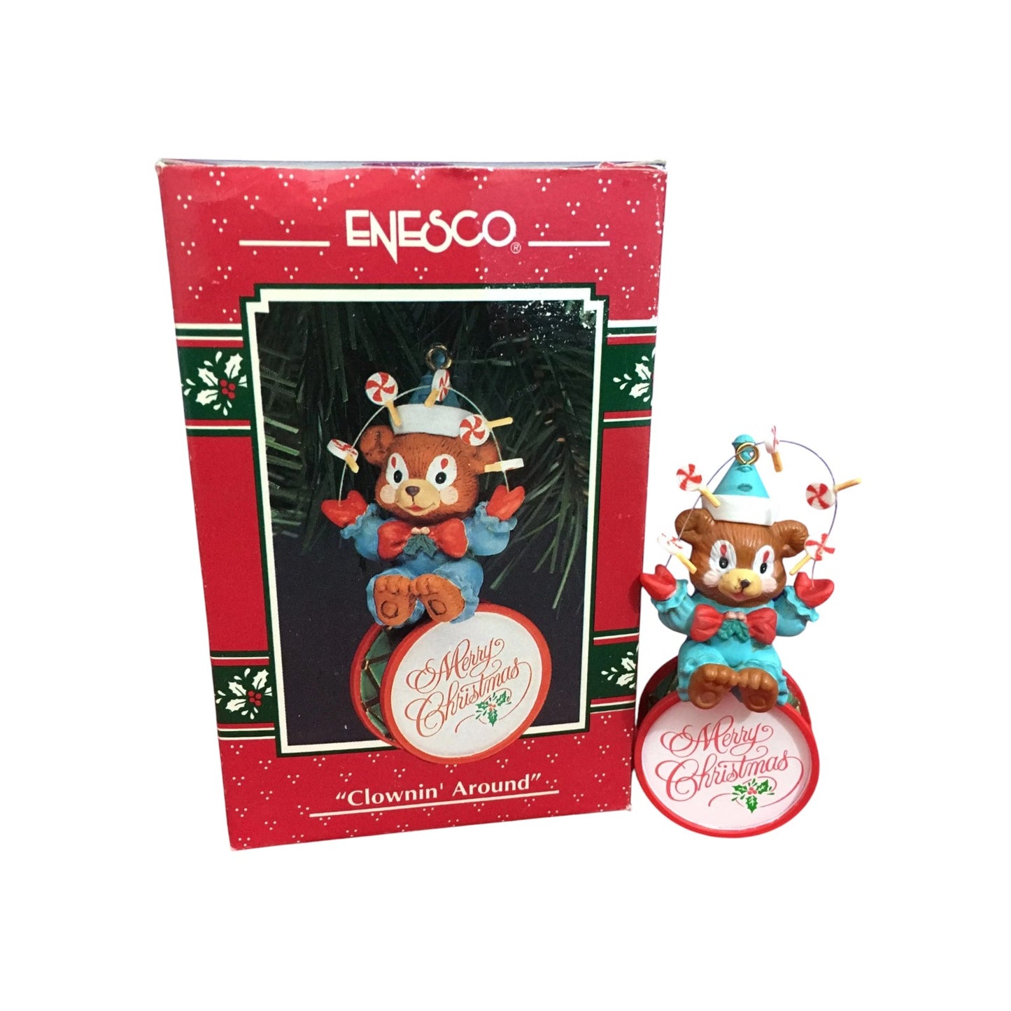 1993 Clowinin' Around Enesco Ornament (Teddy Bear) 595454 Image2