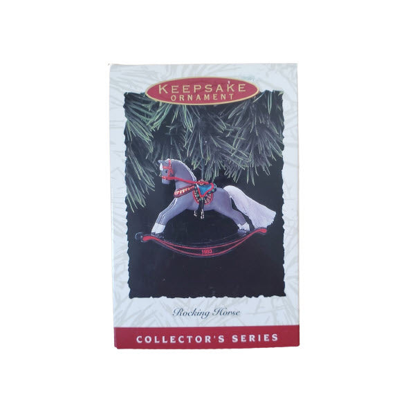 1993 Gray - White Feet Hallmark Ornament (Rocking Horse) QX4162