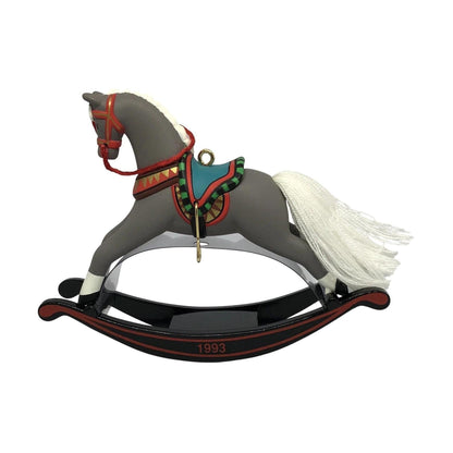 1993 Gray - White Feet Hallmark Ornament (Rocking Horse) QX4162 Image3
