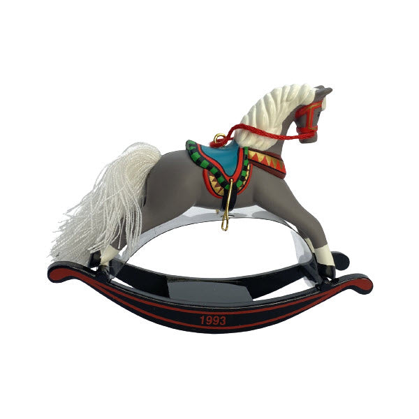 1993 Gray - White Feet Hallmark Ornament (Rocking Horse) QX4162