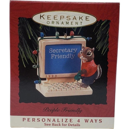 1993 People Friendly Hallmark Ornament (Chipmunk & Squirrel) QX5932