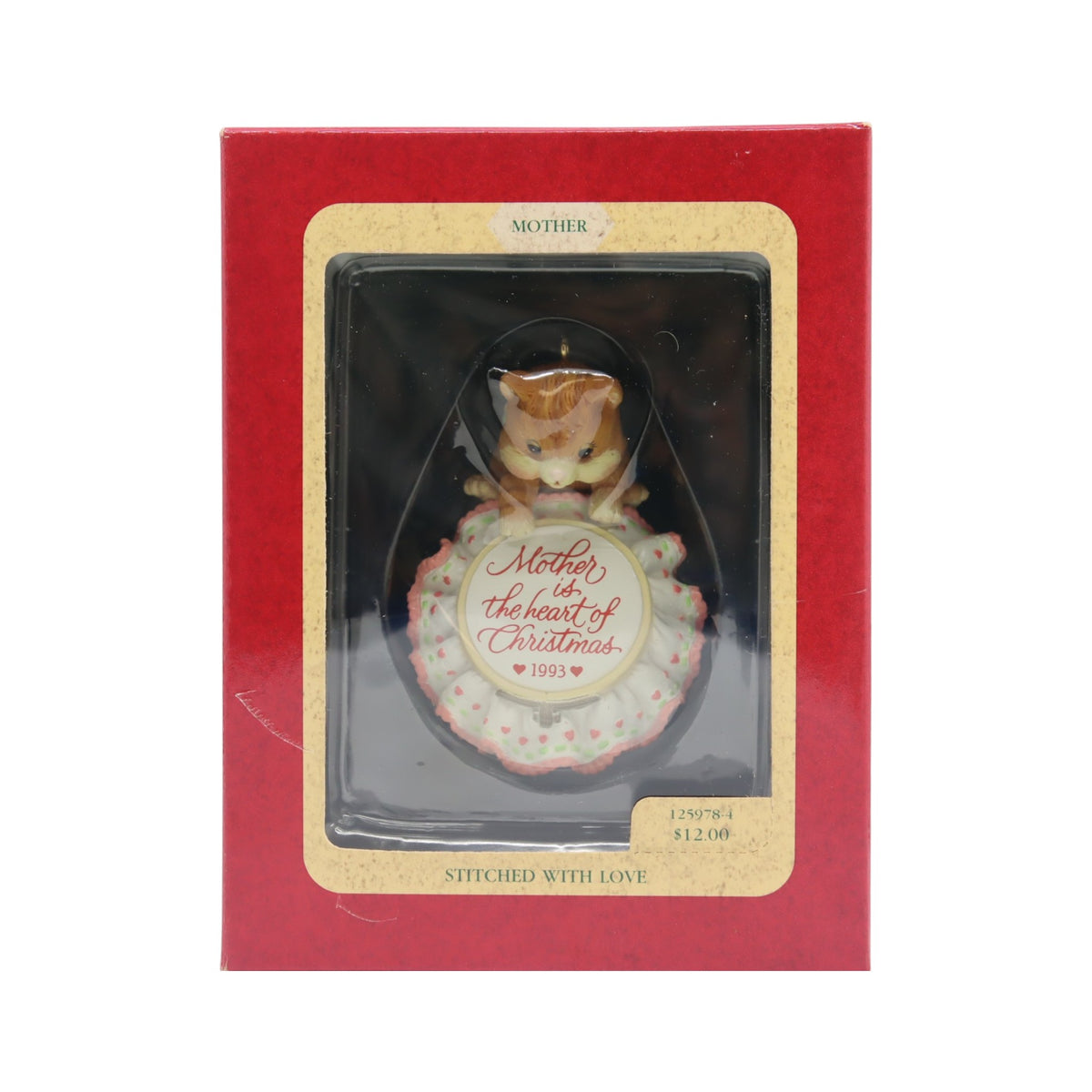 1993 Stitched With Love (Mom) Carlton Cards Heirloom Ornament 125978-4 Image2