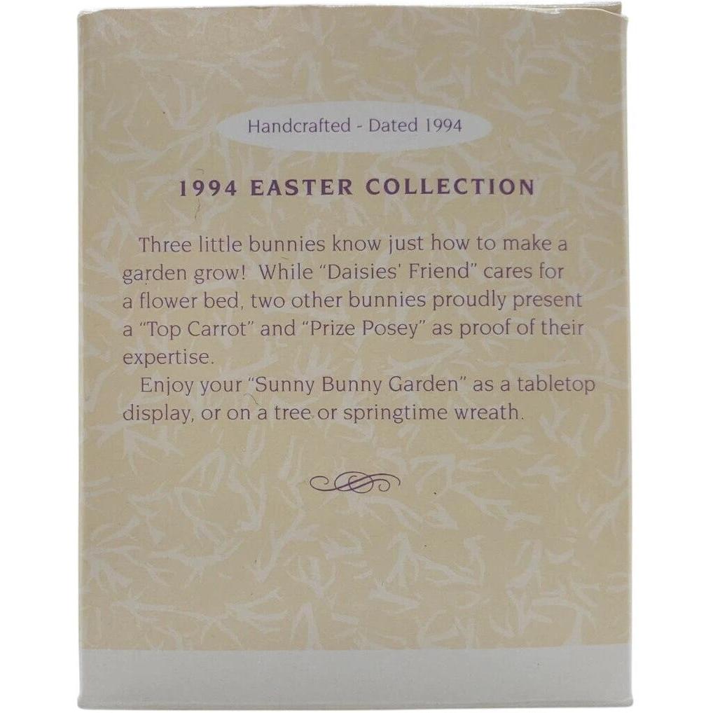 1993 Sunny Bunny Garden Hallmark Ornament (Easter) QEO8146
