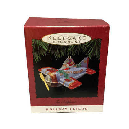 1993 Tin Airplane Hallmark Ornament (Holiday Fliers) QX5622