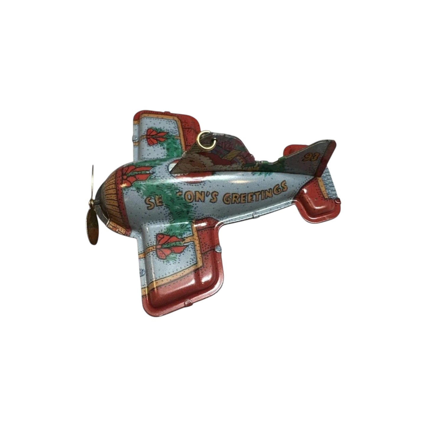 1993 Tin Airplane Hallmark Ornament (Holiday Fliers) QX5622 Image1