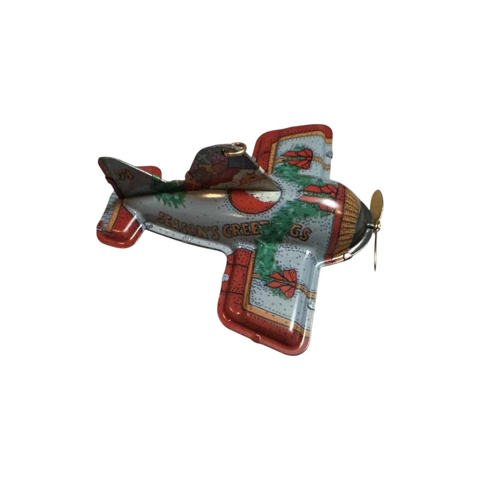1993 Tin Airplane Hallmark Ornament (Holiday Fliers) QX5622 Image3