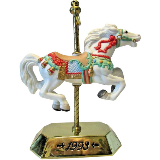 1993 White Hallmark Ornament (Tobin Fraley Carousel Horse) QX5502