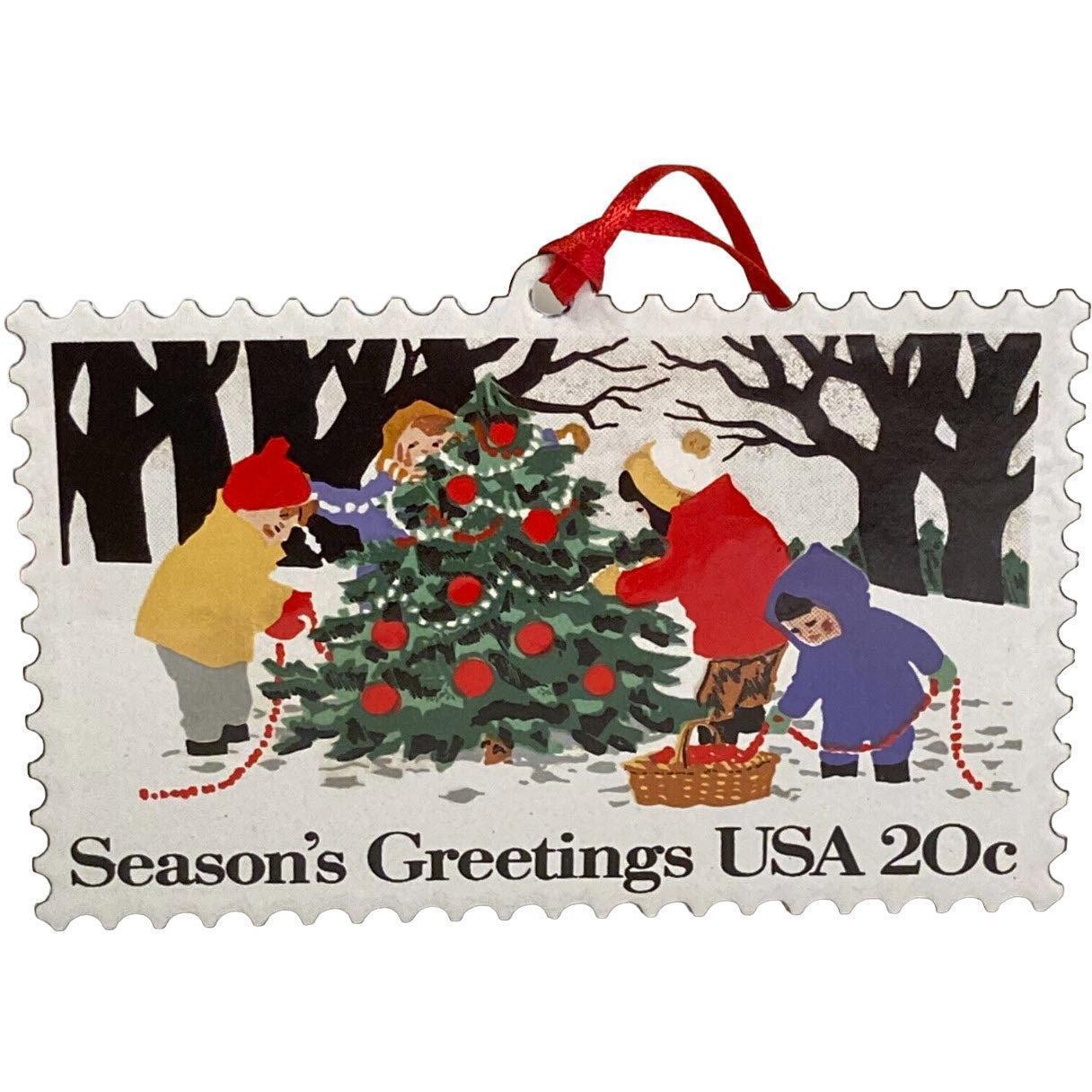 1994 Hallmark Ornament (1982) Snow Scene from Snow Hallmark Ornament (U.S. Christmas Stamps) QX5206