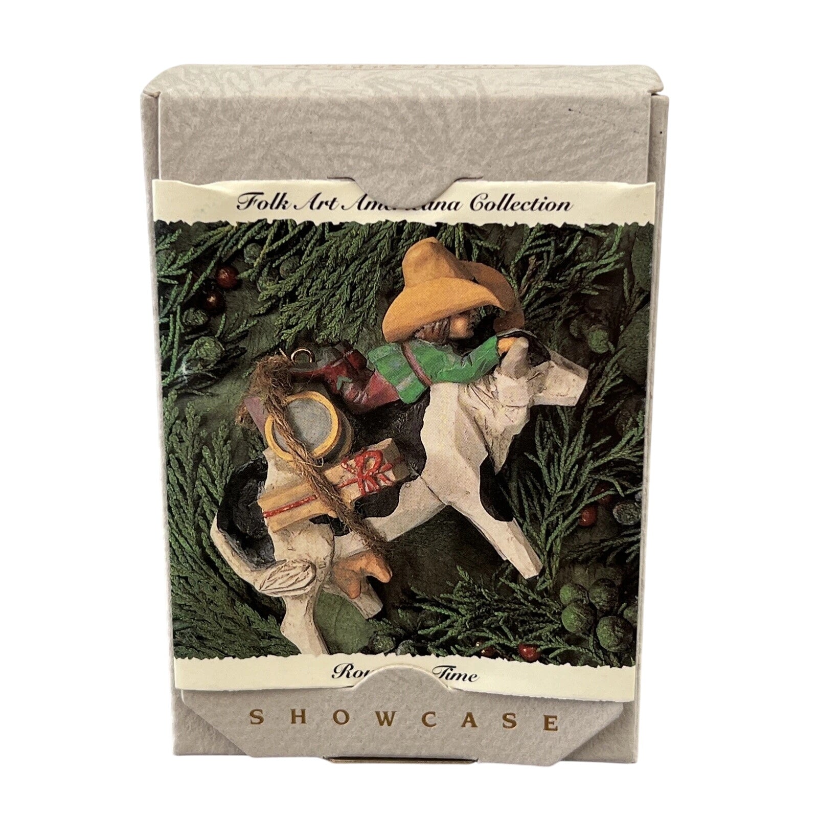 1994 Roundup Time Cow Hallmark Ornament (Folk Art Americana) QK1176