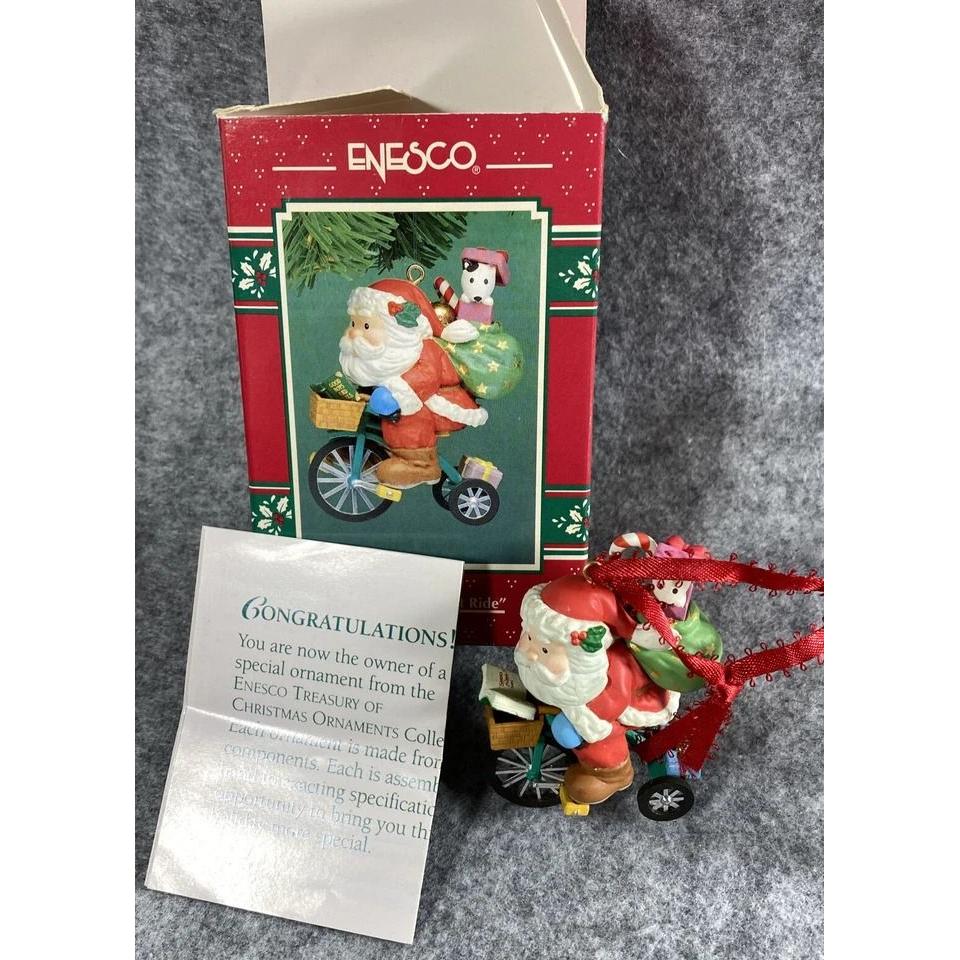 1994 Santa's Scret Test Ride Enesco Ornament (Santa Claus) 599107