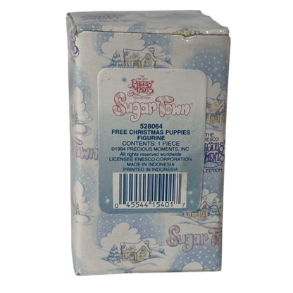 1994 Sugar Town Free Christmas Puppies Figurine Enesco Ornament (Precious Moments) 528064