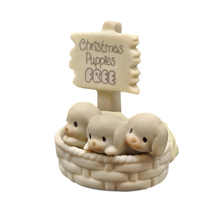1994 Sugar Town Free Christmas Puppies Figurine Enesco Ornament (Precious Moments) 528064