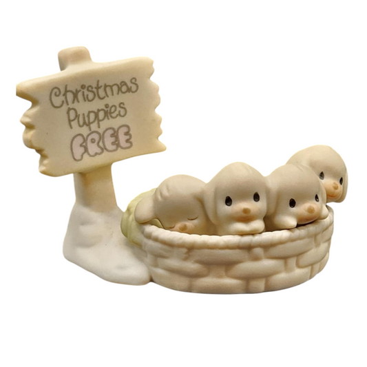 1994 Sugar Town Free Christmas Puppies Figurine (Precious Moments)