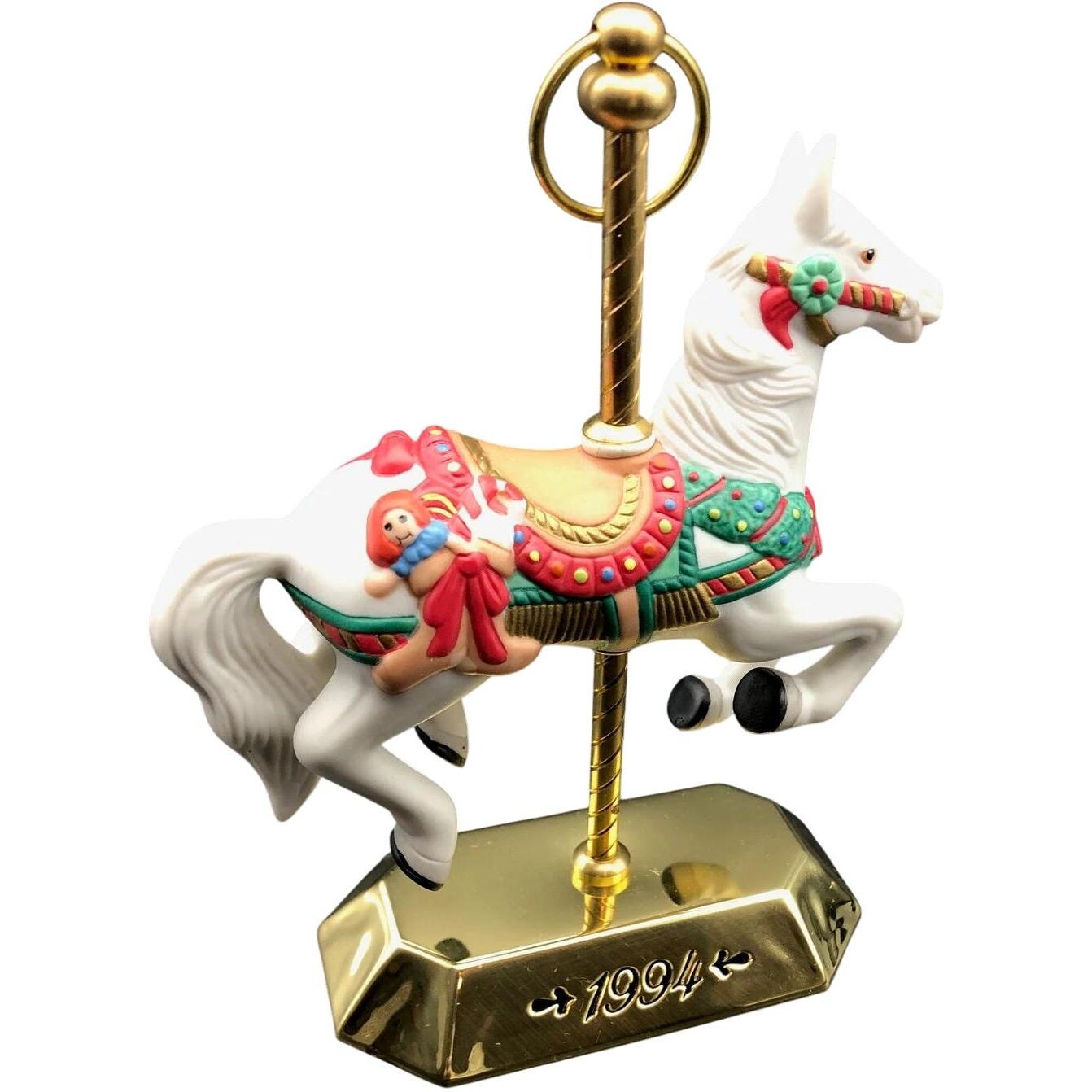 1994 White Hallmark Ornament (Tobin Fraley Carousel Horse) QX5223