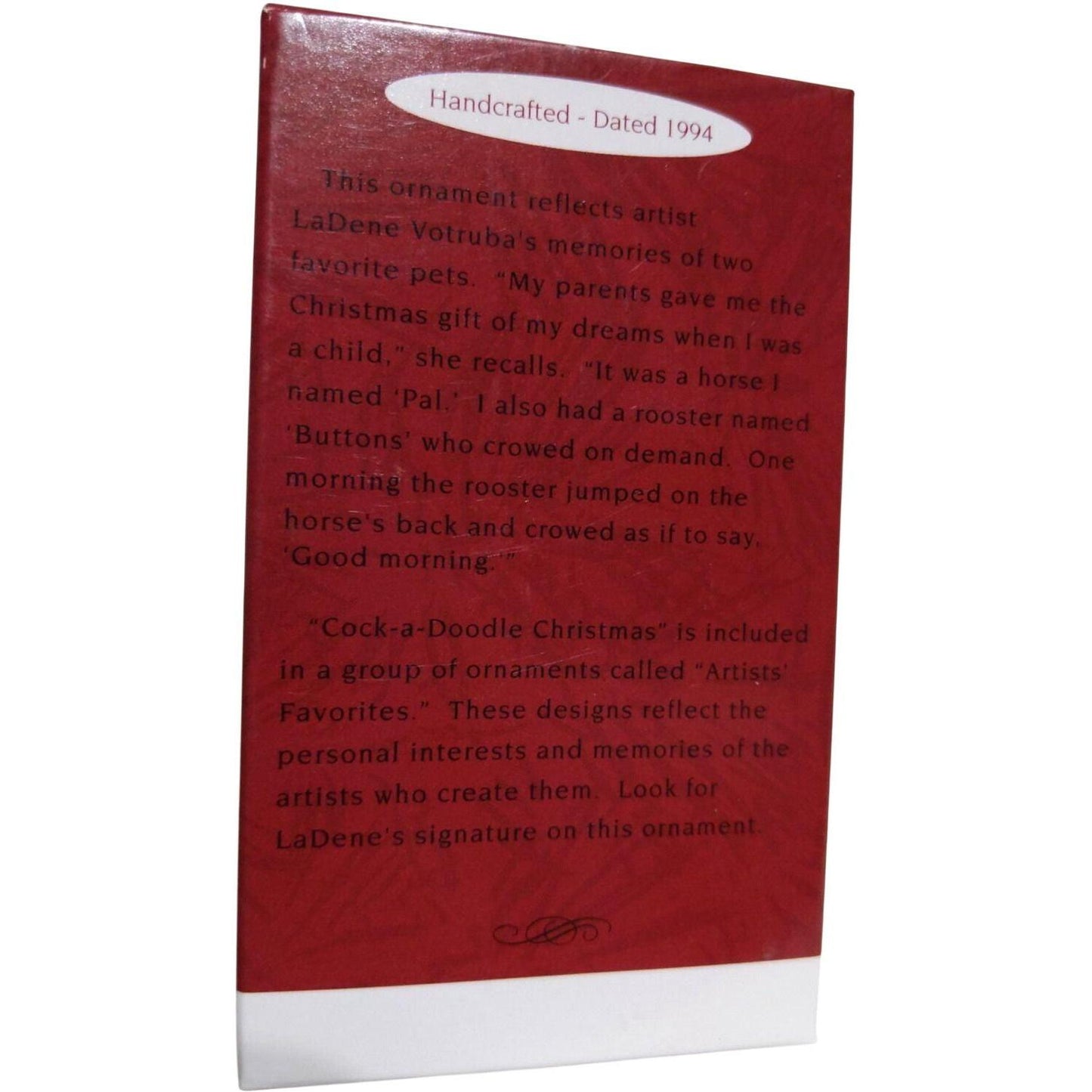 1994 Cock-a-Doodle Christmas Hallmark Ornament (Chicken) QX5396