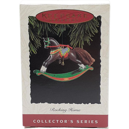 1994 Dark Brown - White Stockings Hallmark Ornament (Rocking Horse) QX5016