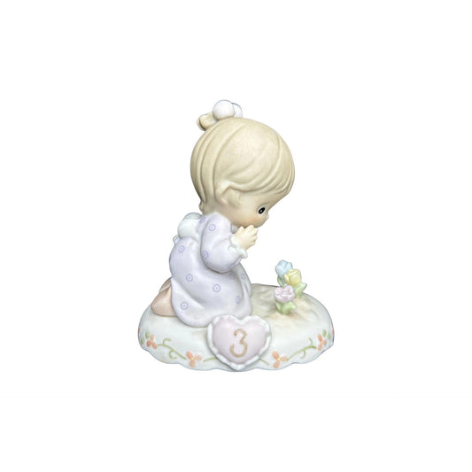 1994 Girl with Flowers, Age 3 Precious Moments 136220 Image1