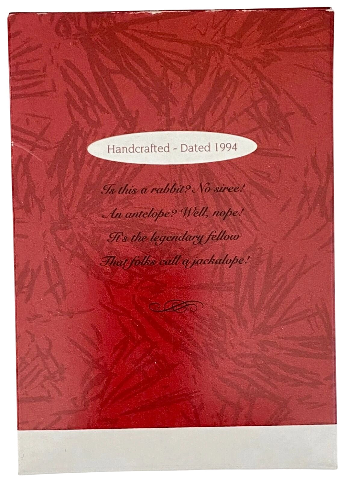 1994 Jump-Along Jackalope Hallmark Ornament (Rabbit) QX5756