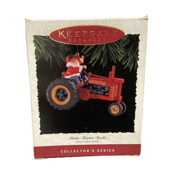 1994 Makin' Tractor Tracks Hallmark Ornament (Here Comes Santa) QX5296